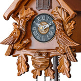 TIMEGEAR Cuckoo Clock with Night Mode, Singing Bird, Wooden Decorations and Swinging Pendulum (Brown) TIMEGEAR