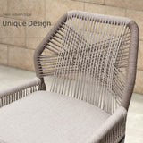 PURPLE LEAF Counter Height Bar Stools Set of 4 Rattan Wicker Outdoor Metal Boho Barstools with Back and Footrest Patio Garden Balcony Pool Bar Chairs PURPLE LEAF