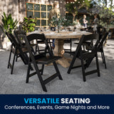 Flash Furniture Hercules™ Series Folding Chair - Black Resin – 1000LB Weight Capacity Comfortable Event Chair - Light Weight Folding Chair Flash Furniture