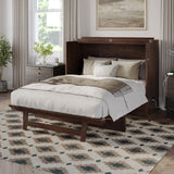 AFI, Northfield Murphy Bed Chest Full with 6" Mattress, Storage Drawer & Built-in USB Charger, Burnt Amber AFI