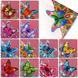 LINFANG 12 Pcs Diamond Painting Bookmark, DIY Corner Book Makers for Book Lovers, Diamond Art Beginners, Small Diamond Art Kits, Paint by Art Crafts Supplies Gift for Women Girls (Butterfly) LINGFANG