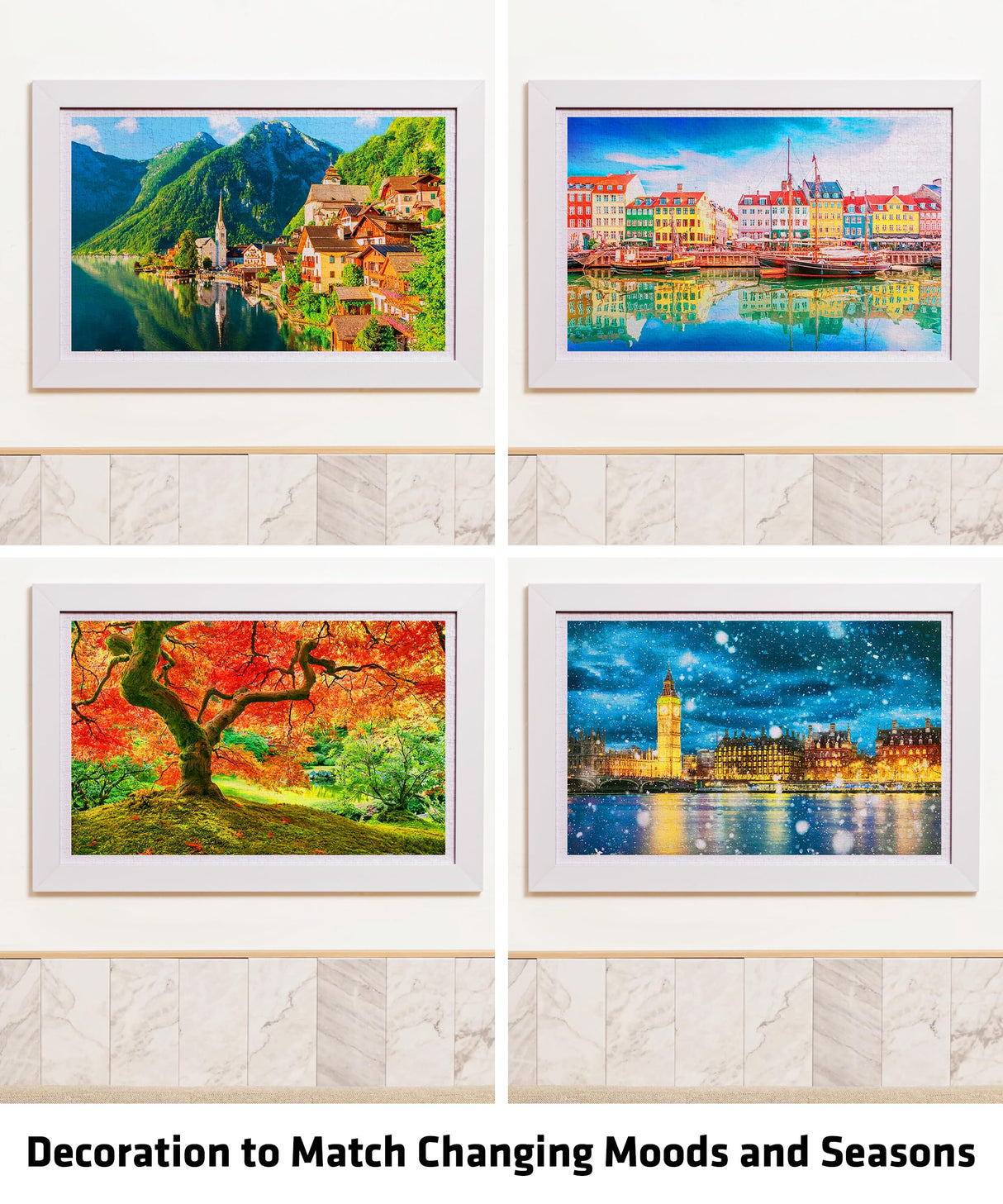 Pintoo Jigsaw Puzzle Frame Tailor-Made for Pintoo's 300 Pieces Puzzle ONLY - Cool Gray - Effortless & Toolless Assembly NO Glue Required [W1024] Pintoo