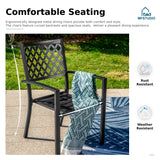 MFSTUDIO Patio Dining Set for 8, Outdoor Dining Set with Umbrella Hole, Metal Patio Table and Chairs Set, 9 Piece Outdoor Patio Furniture Set for Deck Backyard Poolside Garden MFSTUDIO