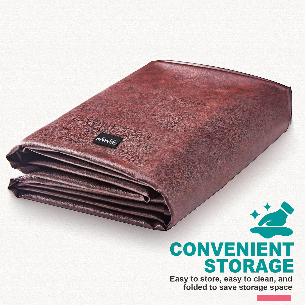 Shieldo Heavy Duty Leatherette Billiard Pool Table Cover,Waterproof&Tearproof Cover for Pool Table,7/8/9 Foot Fitted(8FT/Brown) Shieldo