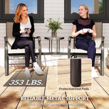 Outsunny Outdoor Glider Chairs with Coffee Table, Patio 2-Seat Rocking Chair Swing Loveseat with Breathable Sling for Backyard, Garden, and Porch, Light Brown Outsunny