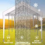 10x20ft Carport Replacement Canopy Cover, 72 Elastic Buckles, Ripstop Triple-Layer Pe Fabric, Heavy-Duty Waterproof & Uv Protected, All Weather Car Shelter Tarp, Only Cover, Frame Not Include (White) Megalithix