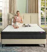 Konuzu Queen Size Mattress,10 Inch Memory Foam Hybrid Queen Bed Mattresses in a Box Individual Pocket Spring Breathable Comfortable for Pressure Relief. Konuzu