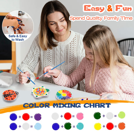 IFLOVE Paint Your Own Stepping Stones for Kids Craft Kits,Arts and Crafts for Kids Ages 4-8,5 Pack Painting Crafts for Girls Ages 8-12，Outdoor Toys Art Supplies Toddler Birthday Gift (Multicolored) IFLOVE