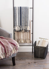 DII Braided Striped Decorative Throw Blanket, 50x60, Stone DII