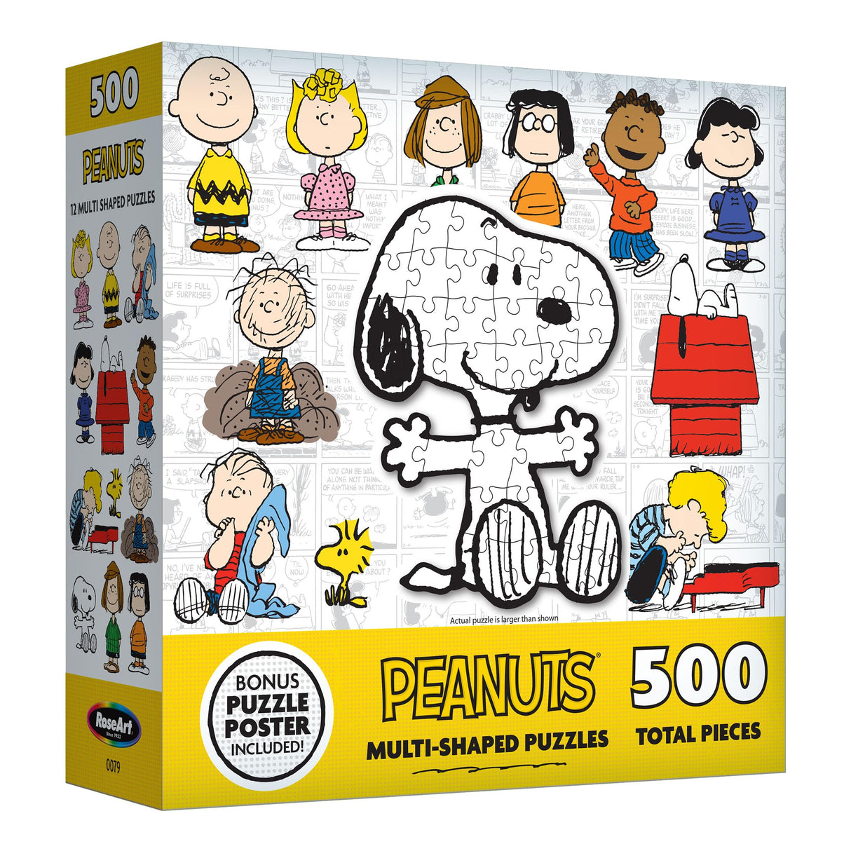 RoseArt - Mini Shaped - Peanuts - 500 Piece Jigsaw Puzzle for Adults RoseArt