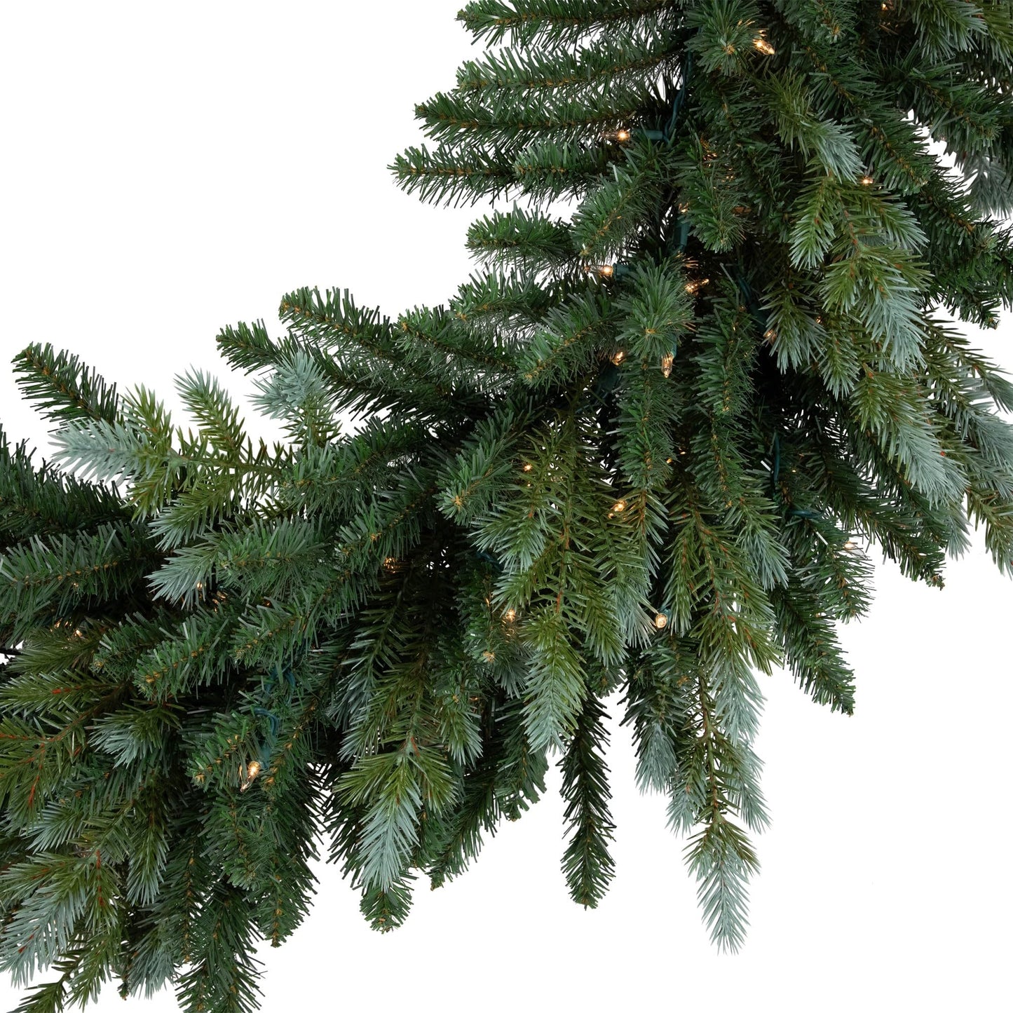 Northlight Pre-Lit Blue Spruce Artificial Christmas Wreath Clear Lights, 48", Green