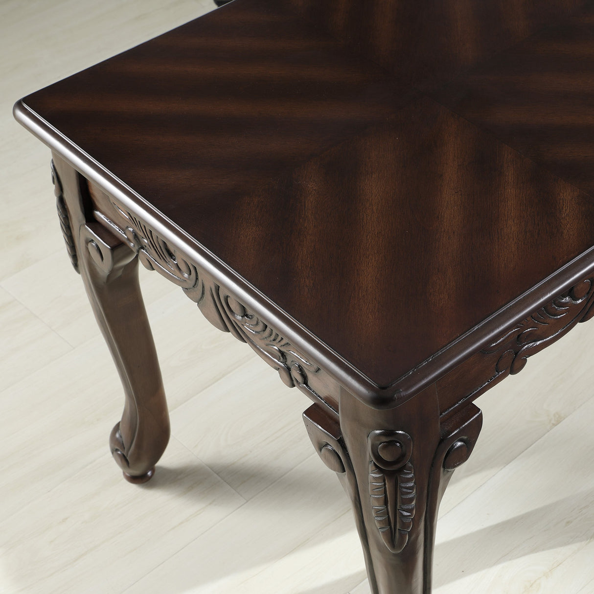 Roundhill Furniture Traditional Ornate Detailing Wood Coffee Table, Dark Cherry Roundhill Furniture