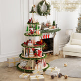 Annzoe 6-Tier 72-Inch Christmas Village Display Stand - Wooden Tree-Style Bookshelf for Holiday Ornaments, Easy Assembly No-Tools-Needed Holder Annzoe