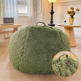 XeGe Faux Fur Comfy Bean Bag Cover(No Filler), Fluffy Stuffed Animal Storage Bean Bag Chair Cover for Bedroom Home Decor, Furry Fuzzy Bean Bag Cover for Adults Teens Kids Girls, Anti-Slip, Sage Green XeGe