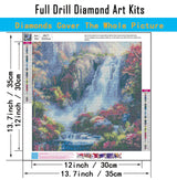 5D Landscape Scenery Diamond Art Kits for Adults Beginners,DIY Full Round Drill Diamond Painting Kits Waterfall, Paint by Diamonds Dot Gem Art Crystal Mountain Easy,Home Wall Decor 13.7X13.7Inch CHWGLFGG