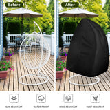 Easy-Going Patio Egg Chair Cover, UV Resistant Waterproof Swing Hanging Egg Chair Cover with Zipper, Outdoor Wicker Single Seat Egg Chair Cover, Black Easy-Going