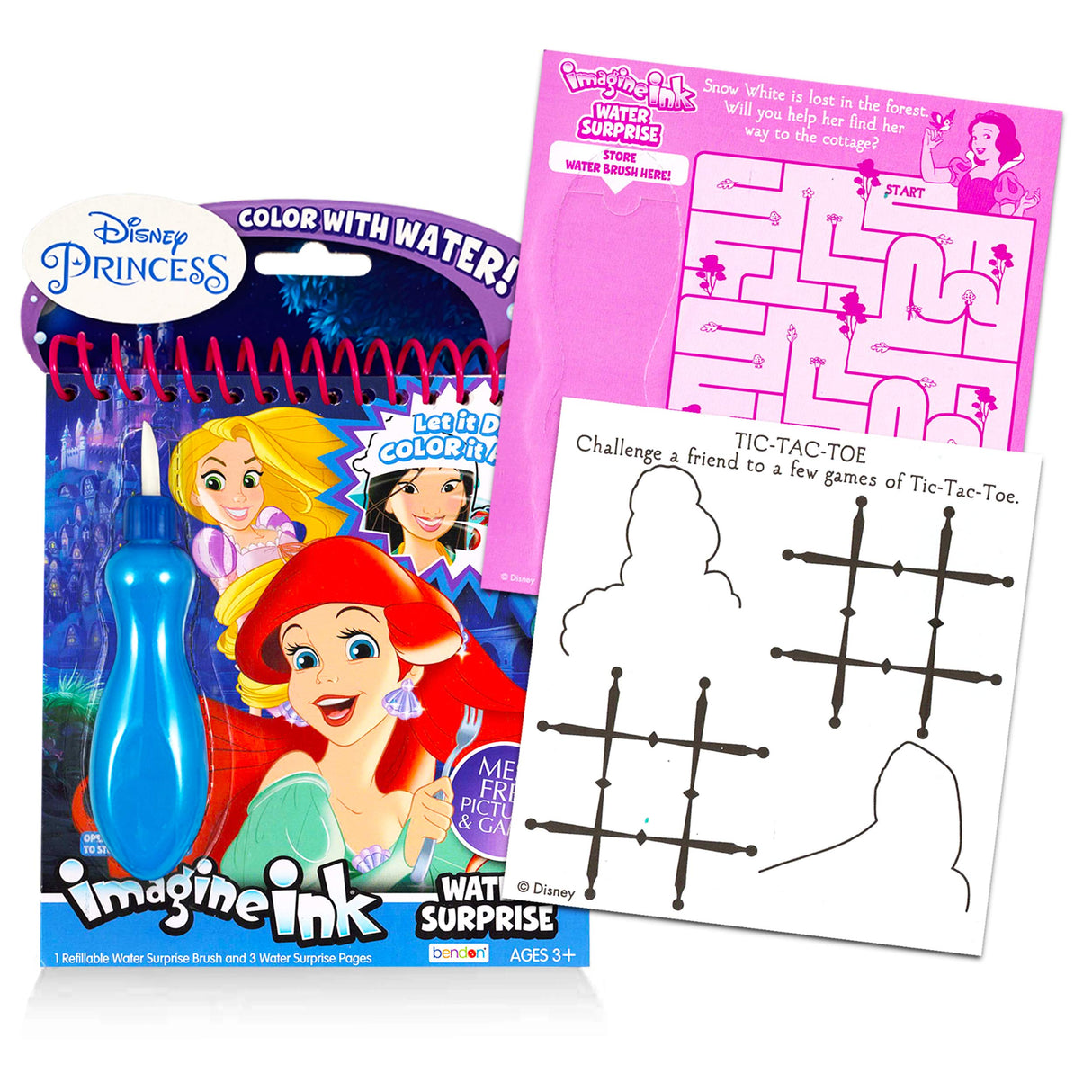 Disney Princess Paint with Water Super Set for Girls Kids Bundle ~ 3 Deluxe Paint Books with Water Surprise Brushes (Featuring Disney Princess, Disney Frozen, and Minnie Mouse) Disney