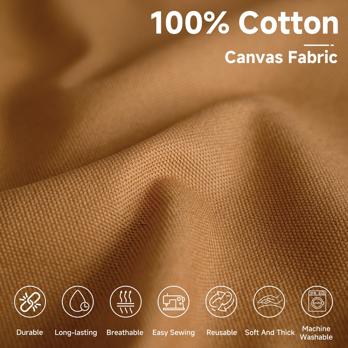 Simple&Opulence 100% Cotton Canvas Fabric 10oz. 59 Inch by The Yard, Nature Duck Fabric Textile Medium Weight for Painting, Sewing, Crafts, Embroidery, Bag, Handmade Home Decor(1 Yard, Khaki) Simple&Opulence
