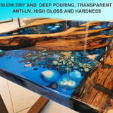 MTBJZJ Deep Pour Epoxy Resin, Crystal Clear Resin Kit 24oz, 2"-4" Ultra Clear Finish & Bubble-Free, 2:1 Art Casting Resin for Epoxy River Tables, Wood MTBJZJ