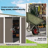 Outsunny 11' x 9' Outdoor Storage Shed, Metal Garden Tool House with Sloping Roof and Lockable Door for Backyard, Bike, Patio, Garage, Lawn, Gray Outsunny