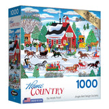RoseArt - Home Country - Jingle Bell Sleigh Society - 1000 Piece Jigsaw Puzzle for Adults RoseArt