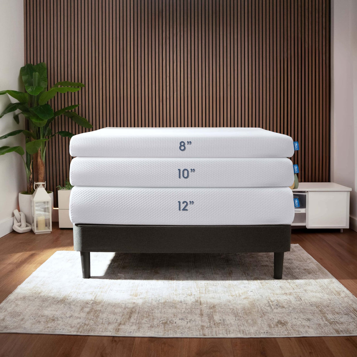 Nestl Green Tea Queen Mattress 8 Inch - Cooling Graphite Memory Foam Mattress Queen Size, Fiberglass Free Queen Mattress in A Box, Pressure Relief Supportive Bed in A Box, CertiPur-US Certified Nestl