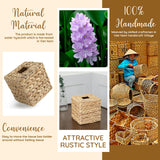 KOLWOVEN Tissue Box Holder - Tissue Box Cover Square- Wicker Tissues Cube Box Cover -Boho Decorative Woven Facial Tissue Holder on Table and Bathroom (Square) KOLWOVEN