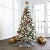 Snowflake Tree Topper - Wooden Christmas Ornament with Carved Look The Lakeside Collection