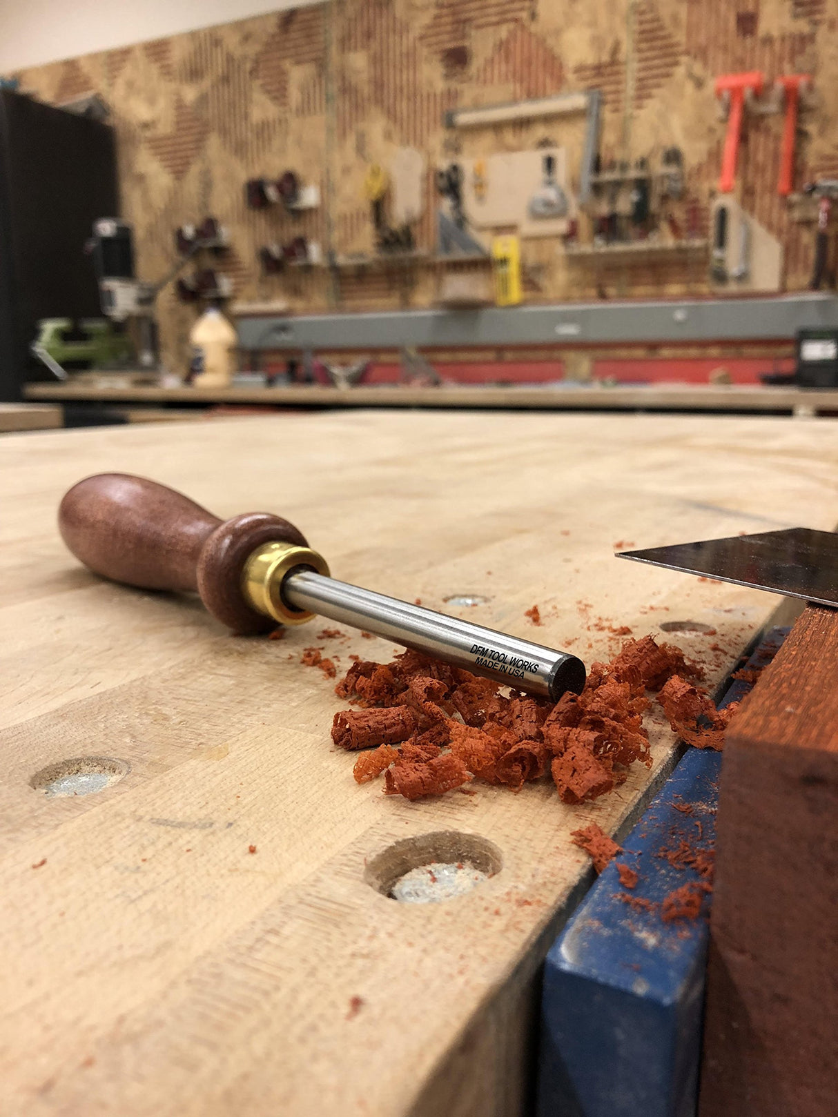 DFM Tool Works Cabinet Scraper Burnisher Tool - with Hard Maple Handle and Super Hard High Speed Steel Rod - Ideal for Card Scraper Burnishing and Woodworking Applications - Made in USA DFM Tool Works