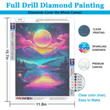 Upigi Moon Diamond Painting Kits for Adults,Moonlight Landscape DIY 5D Diamond Painting Kits for Beginners,Round Full Drill Gem Art Crafts Kit for Home Wall Decor 12 x 16 Inch Upigi