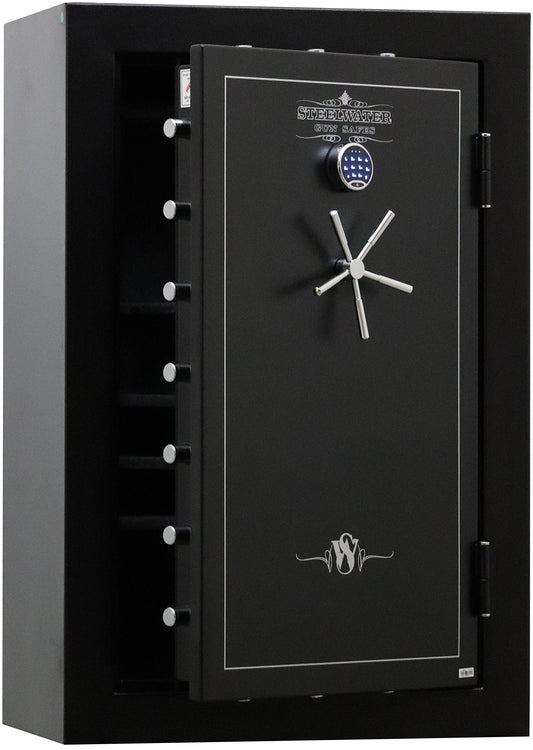 STEELWATER GUN SAFES New Improved Heavy Duty E.M.P Proof, 39 Long Gun, 60 MInute Fire Protection, Auto LED LIghts, Dehumidifier, Door Organizer, Interior Outlet, for Rifles and more. AMLD593924-EMP