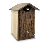 Outer Trails Japanese Cedar Wooden Owl Houses, Bark Front Outer Trails