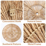 CHI AN HOME Wicker 23 Inch Jute Wall Decor Baskets, Set of 6 Extra Large Woven Jute Wall Plates, 23",21",15",13",12,10", Decorative Baskets for Wall Arts, Wall Hanging for Bedroom, Living Room, Office Chi An Home