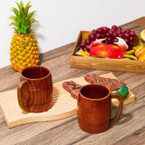 2 Pieces 17 oz Wooden Beer Mugs Wood Drinking Cup Wood Beer Stein Tankard Mug Tea Cup Barrel Mug Craft Tankard Wooden Drinkware with Handle for Tea Water Milk Men Women Coffee Travel Outdoor Suclain