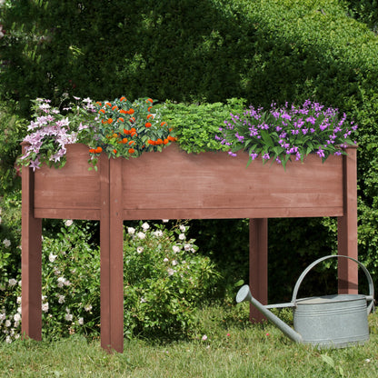 48x24x30 inch Raised Garden Bed with Legs, Elevated Wooden Planter Box for Outdoor Plants Flowers Fruits Vegetable Herb Growing