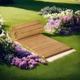 IDZO Wooden Garden Pathway 4 Times Reinforced Cord End, Anti-Slip Roll Out Walkway with Aging Resistant Rubber Spacer & Rustproof Steel Wire for Durable Use, Wooden Pathway for Outside, Beach, Patio IDZO