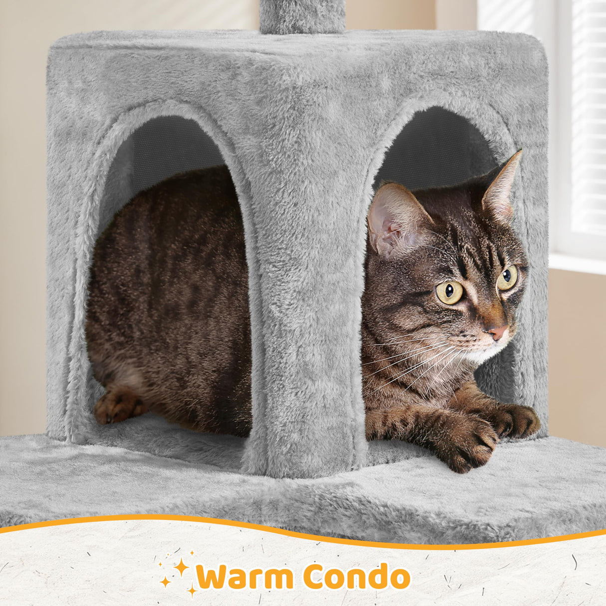 Yaheetech Cat Tree Tower Kitten Condo Scratching Post with Hammock Basket 54in Yaheetech