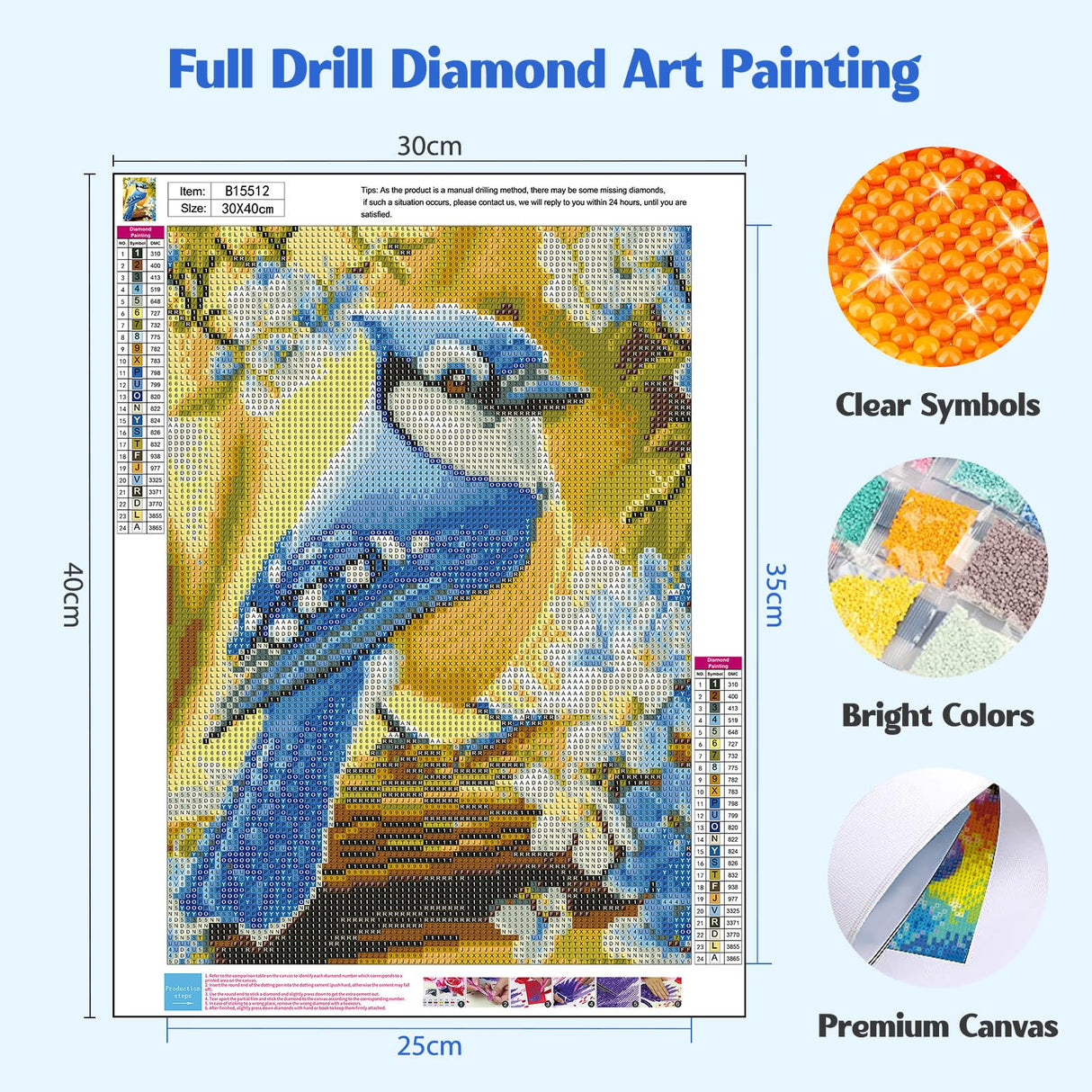 MISCER Bird Diamond Art Kits for Adults, Animals Diamond Painting Kits for Beginners, 5D Full Drill Round Paint with Diamonds Pictures, Gem Art Painting DIY Crafts Kit Decor 12x16inch MISCER