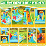 AKEYDIY Bounce House Water Slide for Kids 3-12, Rocket Blast Inflatable Bouncer with UL Blower, 13X12ft Bouncing Castle w/Long Slide, Blow Up Water Slides for Backyard Family Party -Gift for Kids AKEYDIY
