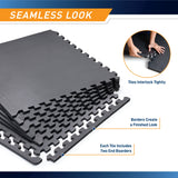 Marcy Interlocking Waterproof Flooring Mat for Exercise Equipment & Accessories MAT-20,Black MARCY