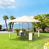 Outsunny 10' x 10' Patio Gazebo, Outdoor Gazebo Modern Canopy Shelter with Vents Roof and Steel Decorative Columns, for Garden, Lawn, Backyard and Deck Outsunny