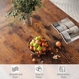 IDEALHOUSE Rectangular Dining Table, 70.9-Inch Long Dining Table for 6 People, Farmhouse Rustic Kitchen Table with Heavy Duty Metal Legs for Dining Room IDEALHOUSE