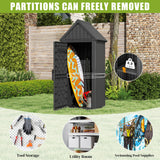 Upgraded Outdoor Resin Storage Shed with Removable Shelves, Lock Ring & Reinforced Floor - All-Weather Garden, Patio Cabinet (Black) Fancyango