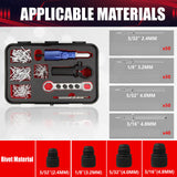 wesleydrill Rivet Gun Adapter Kit,Professional Riveting Insert Nut Hand Tool Kit,2.4/3.2/4.0/4.8mm Diameter Rivet Head, Aluminum Housing, Fit for Cordless Drill,Sheet Metal Work wesleydrill