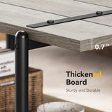 2-Tier Farmhouse 41'' Large Gray Wood Coffee Table with Storage Shelf -Modern Rustic Metal Rectangle Center Living Room Coffee Table Accent Furniture for Home Office,Easy Assembly(Grey) IDEALHOUSE