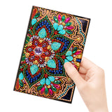 DIY 5D Diamond Art Painting Notebook Mandala Kits Cover Leather Special Shaped Journal Sketchbook Crystal Cross Stitch Art Hardcover Dairy Book by Number Festival Birthday Gift 20.7x14.2cm Generic