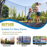 ALTLER 12FT 14FT Trampoline Enclosure Net Outdoor Jump for Kids and Adults Round ASTM Approved 400/450LBS Weight Capacity ALTLER