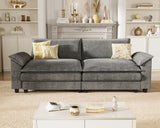 Homall 80" Modular Sectional Sofa, Loveseat Sofa Couch with Double-Layer Cushion, DIY Combination Chenille Deep 2-Seat Cloud Couch for Living Room, Apartment (Bright Grey, Loveseat Sofa) Homall