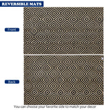 Ridota Reversible Mats, Outdoor Patio Rugs, Plastic Straw Rug, Modern Area Rug, Floor Mat for Outdoors, RV, Patio, Backyard, Deck, Picnic, Beach, Trailer, Camping (Diamond Black & Beige, 5' x 8') Ridota