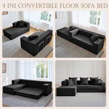 YINIX 106" Sectional Sofa for Living Room, Cloud Couch with 59" Deep Seat, Modern Modular L-Shape Sofa Bed with Chaise, Upholstered Boneless Couches for Bedroom, No Assembly (Black) YINIX